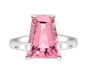 Treated Pink Morganite Ring size-7.5 SDR80332, 10x12x6 mm