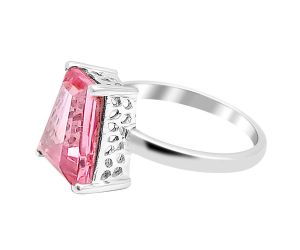 Treated Pink Morganite Ring size-7.5 SDR80332, 10x12x6 mm