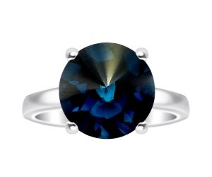 Lab Created London Blue Topaz Ring size-8 SDR80713 R-1019, 10x10 mm