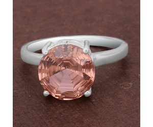 Treated Pink Morganite Ring size-7.5 SDR80825, 10x10 mm