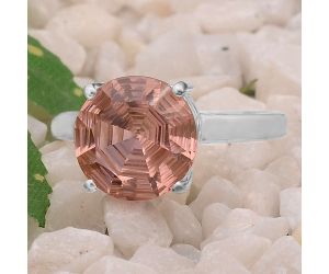 Treated Pink Morganite Ring size-7.5 SDR80827, 10x10 mm