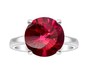 Lab Created Pink Rubellite Ring size-8.5 SDR80876 R-1019, 10x10 mm