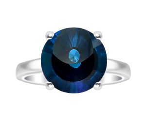 Lab Created London Blue Topaz Ring size-7 SDR80881 R-1019, 10x10 mm
