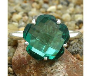 Lab Created Green Tourmaline Ring size-8 SDR80978 R-1019, 12x12 mm