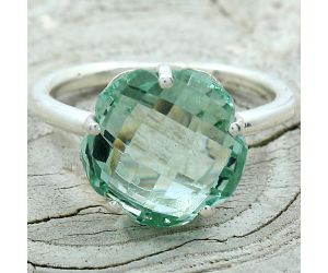 Lab Created Green Sapphire Ring size-8.5 SDR81100 R-1019, 12x12 mm