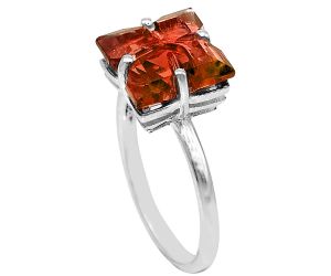 Lab Created Padparadscha Sapphire Ring size-6 SDR81137 R-1019, 10x10 mm