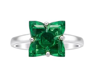 Lab Created Green Tourmaline Ring size-7.5 SDR81234 R-1019, 10x10 mm
