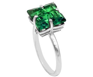 Lab Created Green Tourmaline Ring size-8 SDR81237 R-1019, 10x10 mm