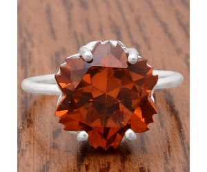 Lab Created Padparadscha Sapphire Ring size-7.5 SDR81283 R-1019, 13x13 mm