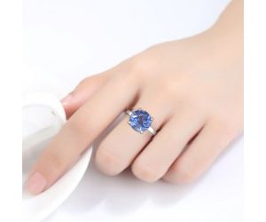 Treated Tanzanite Ring size-8.5 SDR81811, 10x10 mm
