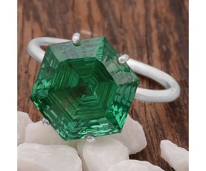 Lab Created Green Tourmaline Ring size-8.5 SDR82102 R-1019, 12x12 mm