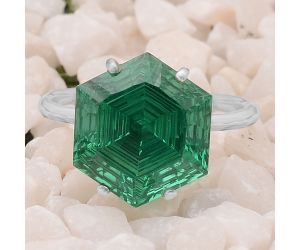 Lab Created Green Tourmaline Ring size-8.5 SDR82102 R-1019, 12x12 mm