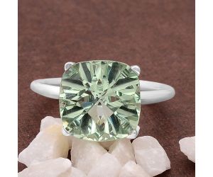 Lab Created Green Sapphire Ring size-7 SDR82341 R-1019, 12x12 mm