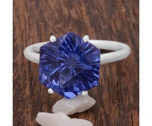 Treated Tanzanite Ring size-7.5 SDR82444, 12x12 mm