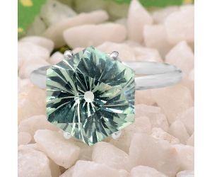 Lab Created Green Sapphire Ring size-7.5 SDR82497 R-1019, 12x12 mm