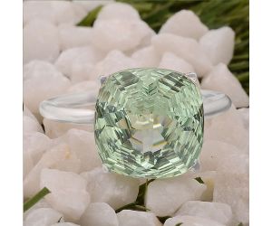 Lab Created Green Sapphire Ring size-7.5 SDR82598 R-1019, 12x12 mm