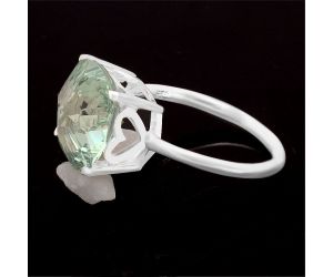 Lab Created Green Sapphire Ring size-7.5 SDR82599 R-1019, 12x12 mm