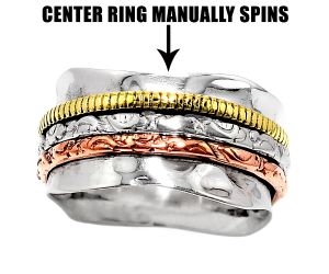 Two Tone Meditation Spinner Ring size-7 SDR84511, N/A