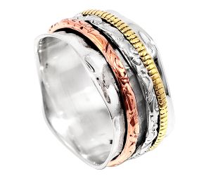 Two Tone Meditation Spinner Ring size-7 SDR84511, N/A