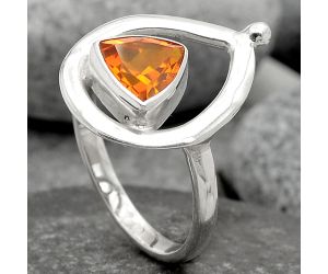 Lab Created Padparadscha Sapphire Ring size-6.5 SDR86426, 7x7 mm