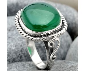 Natural Green Onyx Ring size-8.5 SDR87682 R-1009, 14x14 mm