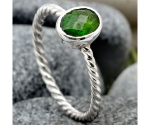 Faceted Natural Chrome Diopside Ring size-8 SDR87937, 7x9 mm
