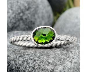 Faceted Natural Chrome Diopside Ring size-8 SDR87946 R-1001, 5x7 mm