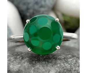 Natural Green Onyx Ring size-8 SDR90590 R-1019, 12x12 mm