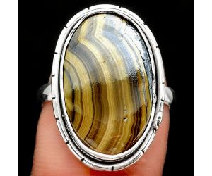 Natural Schalenblende Polen Ring size-8 SDR92117 R-1011, 12x20 mm
