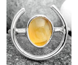 Natural Citrine Cab Ring size-7.5 SDR92342 R-1036, 8x10 mm
