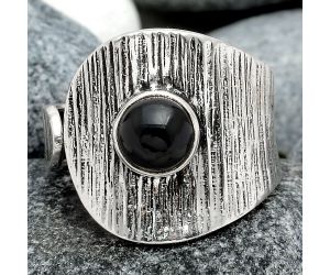 Adjustable - Black Onyx - Brazil Ring size-9 SDR92825, 7x7 mm