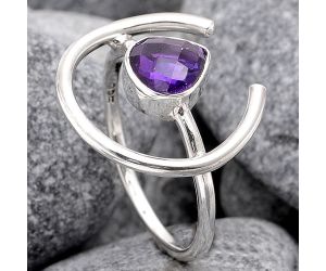 Faceted Amethyst - Brazil Ring size-7.5 SDR94712 R-1036, 7x7 mm