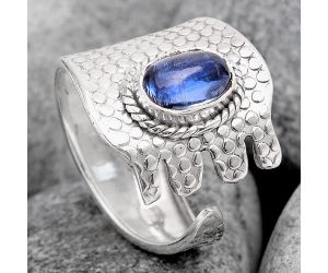 Adjustable - Blue Kyanite Ring size-6.5 SDR95492 R-1381, 6x8 mm