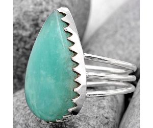 Natural Russian Amazonite Ring size-7.5 SDR95758 R-1210, 14x25 mm