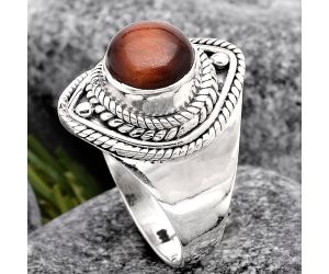 Natural Red Tiger Eye Ring size-7.5 SDR96242 R-1258, 8x8 mm