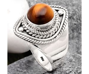 Natural Tiger Eye - Africa Ring size-7.5 SDR96249 R-1258, 8x8 mm