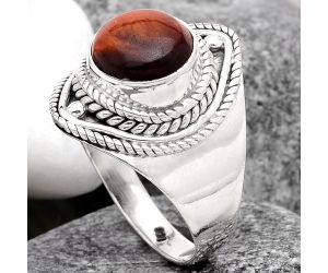 Natural Red Tiger Eye Ring size-8 SDR96252 R-1258, 9x9 mm