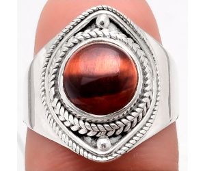 Natural Red Tiger Eye Ring size-7.5 SDR96267 R-1258, 9x9 mm