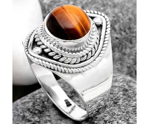 Natural Tiger Eye - Africa Ring size-7 SDR96271 R-1258, 8x8 mm
