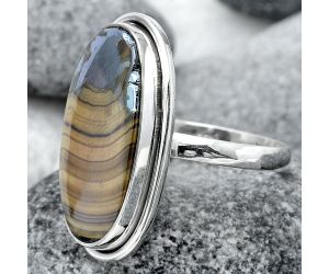Natural Schalenblende Polen Ring size-8 SDR97415 R-1156, 12x22 mm