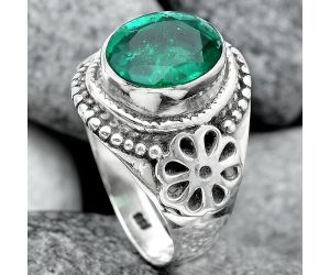 Artisan - Lab Created Emerald Ring size-6 SDR97548, 8x10 mm