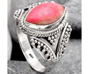Natural Pink Thulite - Norway Ring size-8.5 SDR97752, 7x14 mm