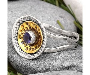 Two Tone - Iolite - India Ring size-7 SDR98510, 4x4 mm