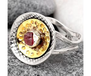 Two Tone - Pink Tourmaline Rough Ring size-7 SDR98522 R-1586, 3x4 mm