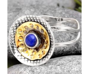 Two Tone - Lapis - Afghanistan Ring size-7.5 SDR98530 R-1586, 4x4 mm