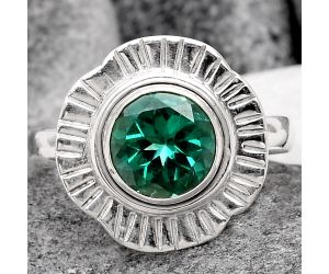 Lab Created Green Tourmaline Ring size-8 SDR98972 R-1086, 8x8 mm