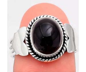 Natural Black Onyx - Brazil Ring size-9 SDR99022, 9x11 mm