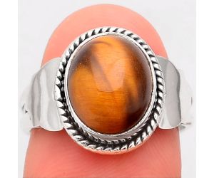 Natural Tiger Eye - Africa Ring size-8 SDR99035 R-1668, 10x12 mm