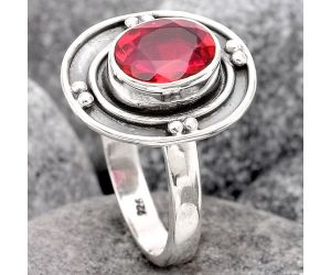 Lab Created Pink Rubellite Ring size-8 SDR99103, 7x9 mm