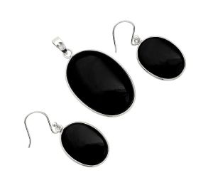 Black Onyx Pendant Earrings Set SDT03106 T-1001, 20x29 mm
